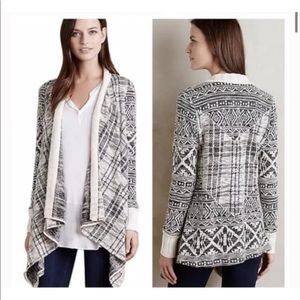 Anthropologie Tiny Mazarine Waterfall Aztec Print Cardigan Size M